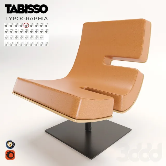 TABISSO TYPOGRAPHIA D Leather easy chair 2 – 226653