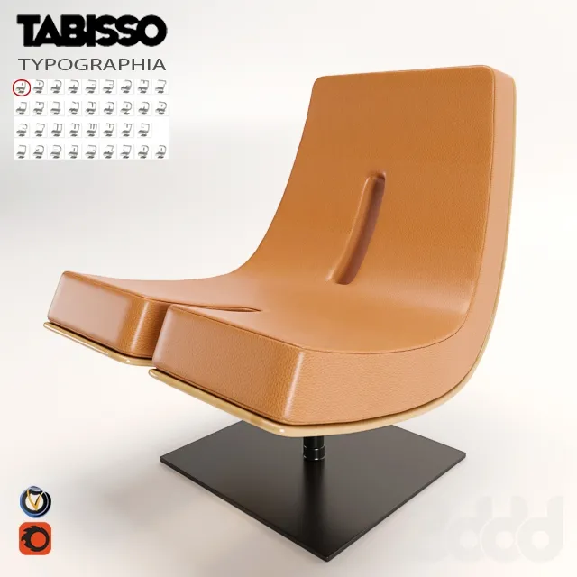 TABISSO TYPOGRAPHIA D Leather easy chair 3 – 226655