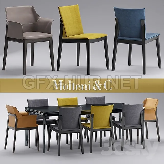 Table and chairs molteni CHAIRS BREVATIVAN – 226689
