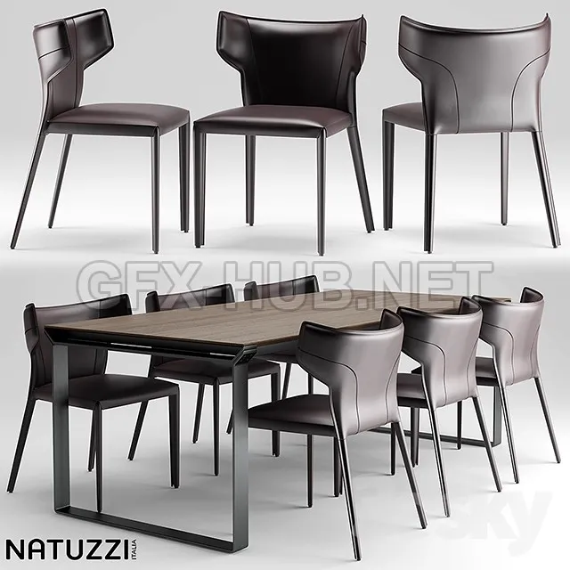 Table and chairs natuzzi Pi GrecoOmega – 226691