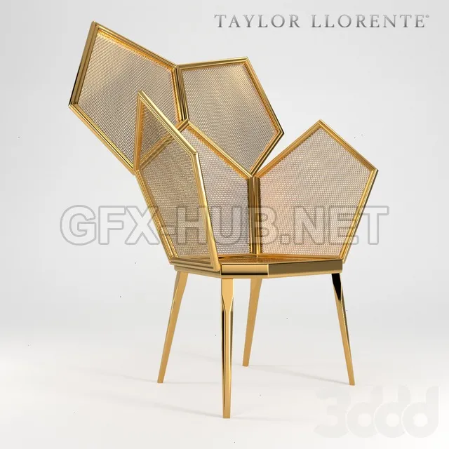 Taylor Llorente Gold Leaf Double Cane Chair – 226967