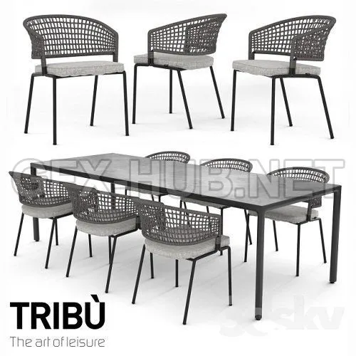 TRIBU Contour Armchair and ILLUM Table – 227483