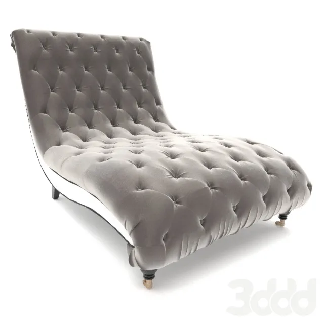 Tufted Silver Chaise – 227573