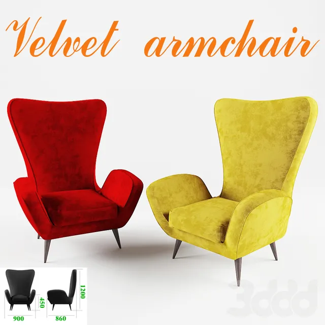 Velvet armchair – 227927