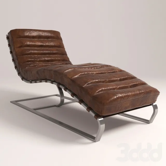 Vintage Brown Leather Chaise Lounge by Regina Andrew Design – 228105
