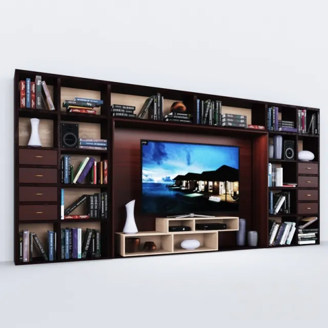 wardrobe with sumsung tv and books – 228505