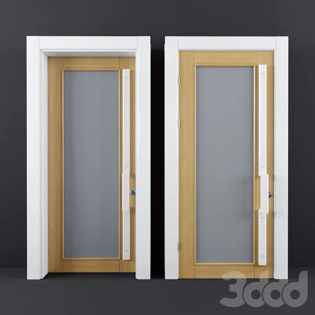 White Wooden Glass Door – 228705