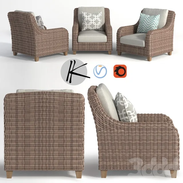 wicker rattan sofa armchair – 228715