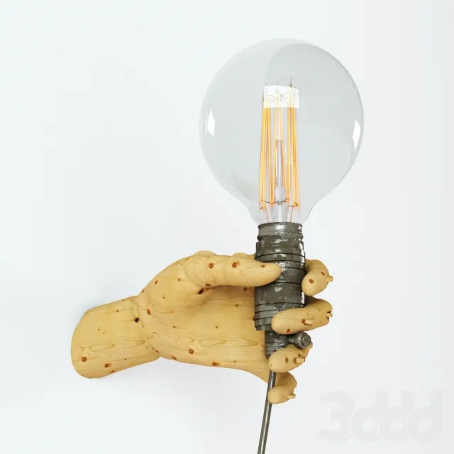 Wood Mannequin Hand Wall Lamp – 228877