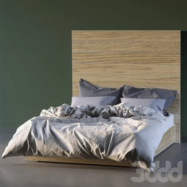 Wood white light bed – 228909