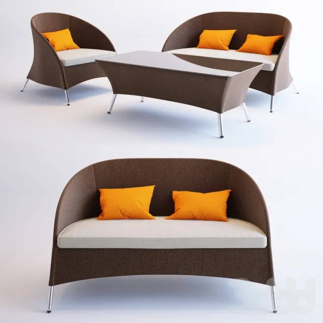 Zamora Outdoor Brown Sofa Set by Renava – 229151