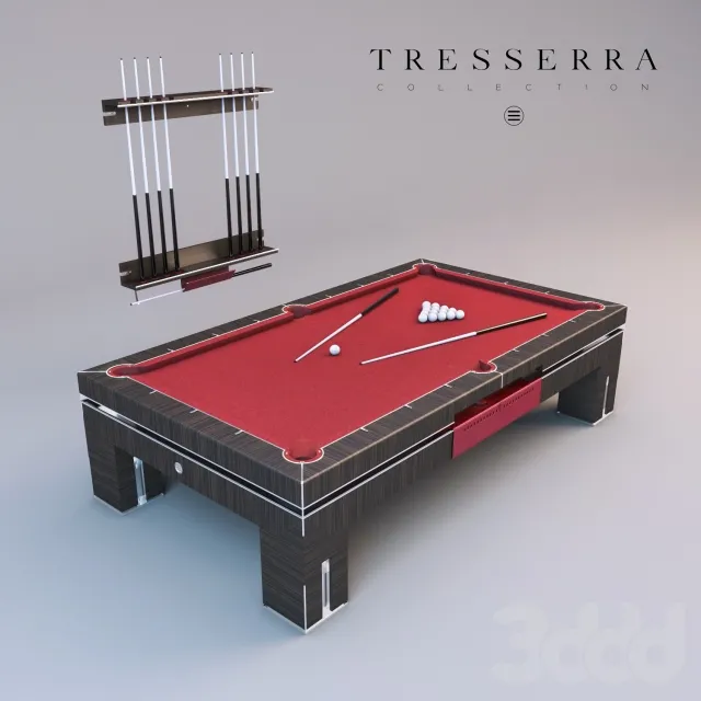 Бильярдный стол и стойка для кия Tresserra Bolero. Pool table and Cue Rack. – 229711