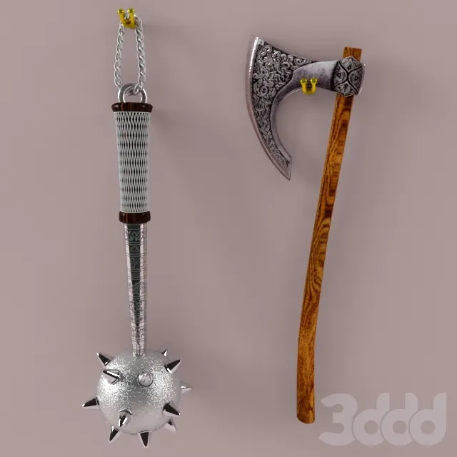 Булава и секира декор на стену – 230025