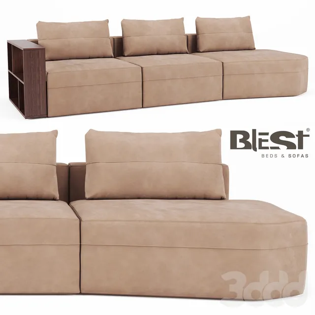 Диван модульный Нарни в конфигурации ББR-1TMX-1TMX-TTML от производителя Blest TM – 231467