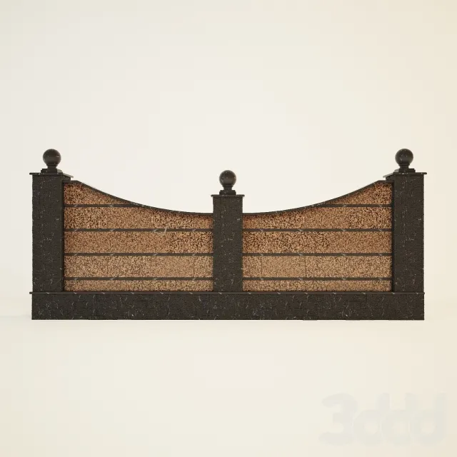 Забор облицованный гранитными плитами – 231773