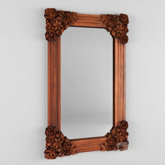 Зеркало в деревянной резной раме – 231885