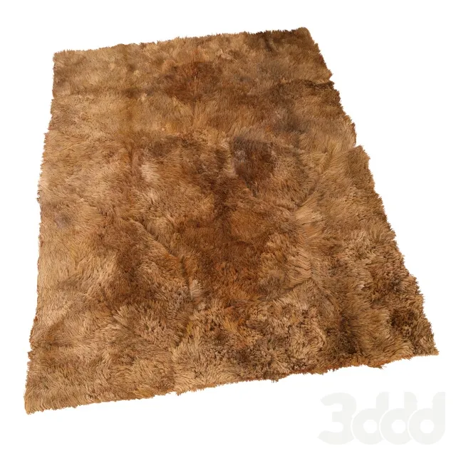 Ковер пушистый коричневый Soft dark brown baby alpaca fur rug – 232511