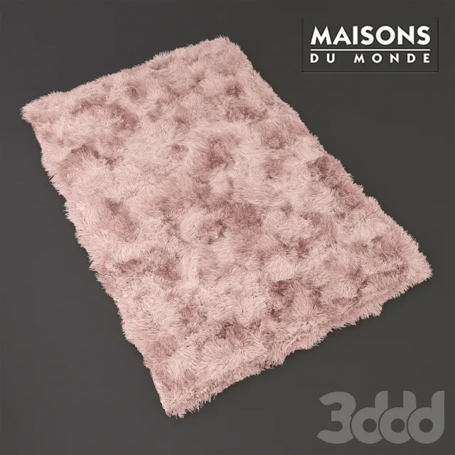 Ковер пушитсый розовый BLUSH faux fur rug in pink – 232513