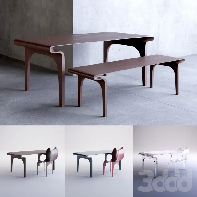Контурный стол со стулом – 233413
