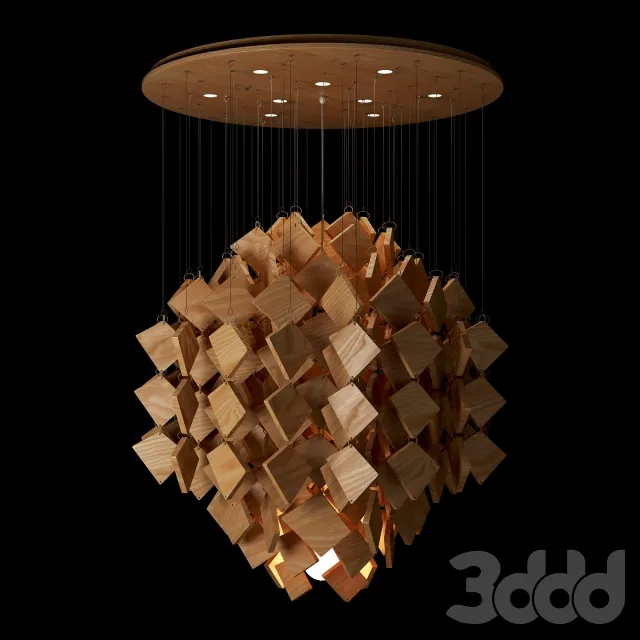 ЛЮСТРА WOODEN GLOWWORM QUADRO – 235099