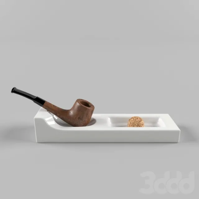 Модель курительной трубки с подставкой и пепельницей – 235481