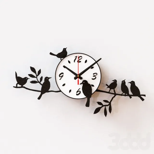 Настенные часы DIDIART Птички на ветке – 236015