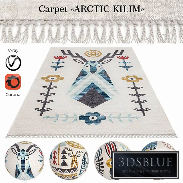 “Indian carpet from plant fibers “”ARCTIC KILIM””” 3DS Max - thumbnail 3