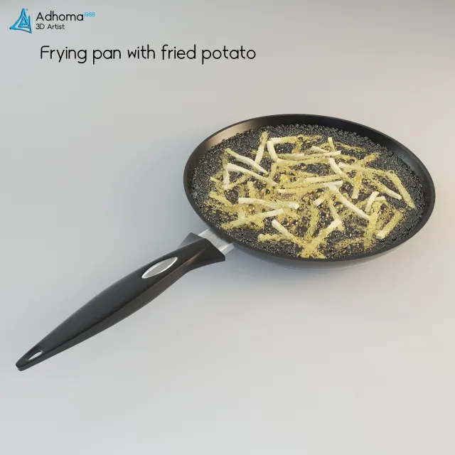 Сковорода с жареной картошкой фри – 238193