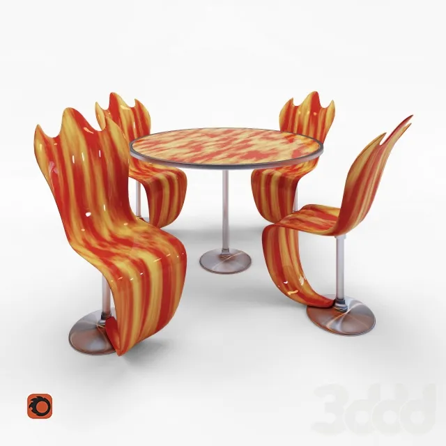 Стол и стул Пламя – 238771