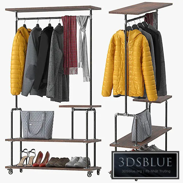 Industrial Clothing Rack 3DS Max - thumbnail 3