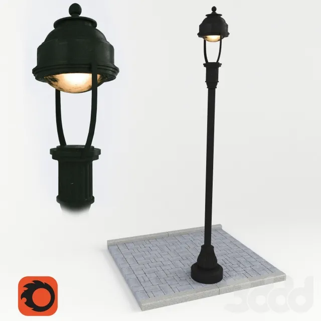 Уличный фонарь с тротуаром – 239953
