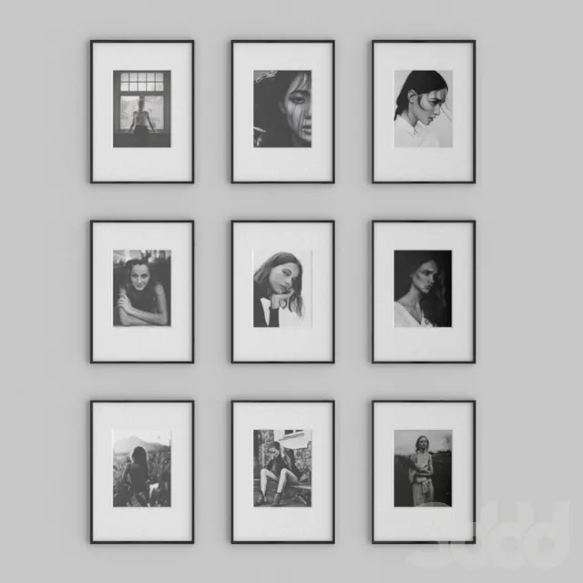 Черно-белые фотографии в рамах – 240279