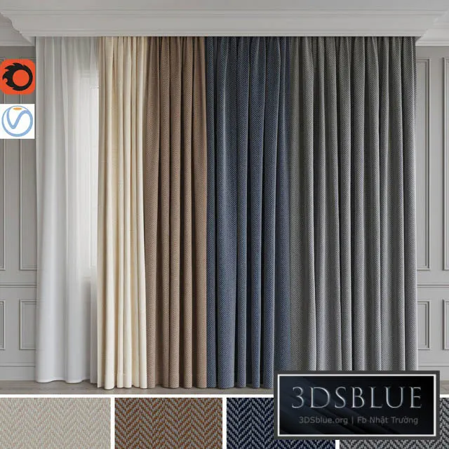 A set of curtains 5 3DS Max - thumbnail 3