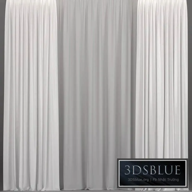 White curtains from tulle. 3DS Max - thumbnail 3