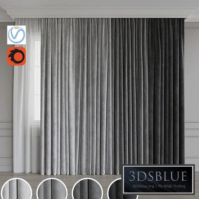 Set of curtains 65 3DS Max - thumbnail 3