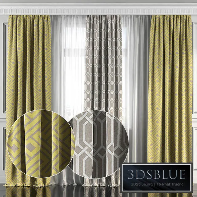 Curtains with window 155 3DS Max - thumbnail 3