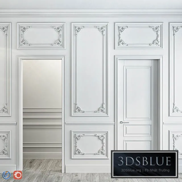 Stucco molding for walls 1 3DS Max - thumbnail 3