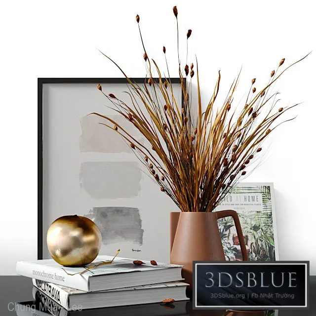 Decorative set with dried Bell Grass and Splinter Grass 3DS Max - thumbnail 3