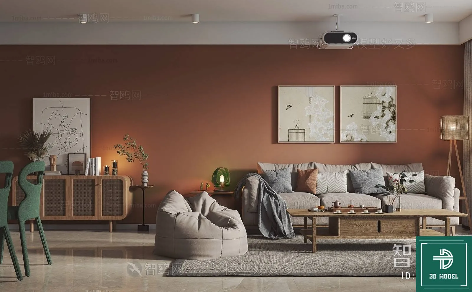 LIVING ROOM 3D SCENES – BLOCKS – 039 – PRO