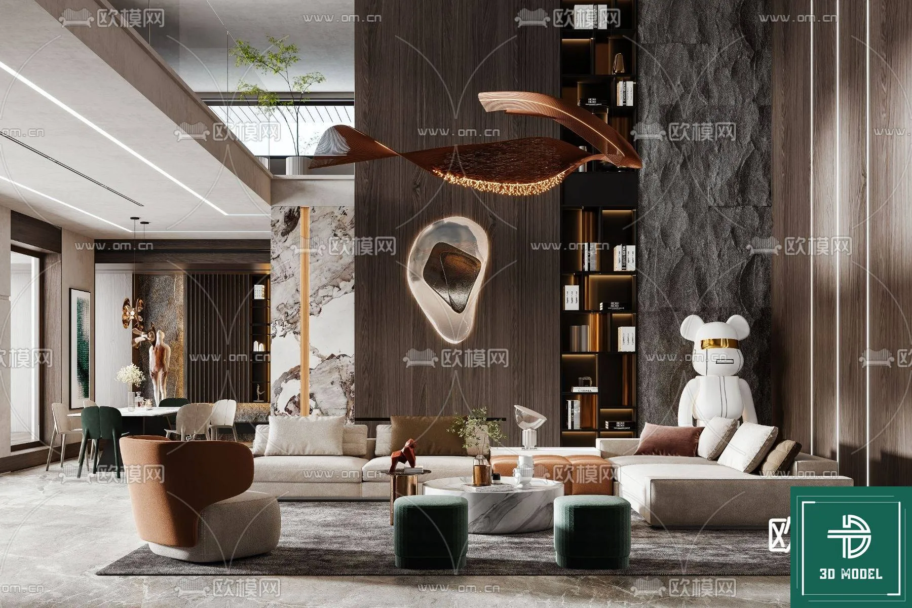 LIVING ROOM 3D SCENES – BLOCKS – 089 – PRO