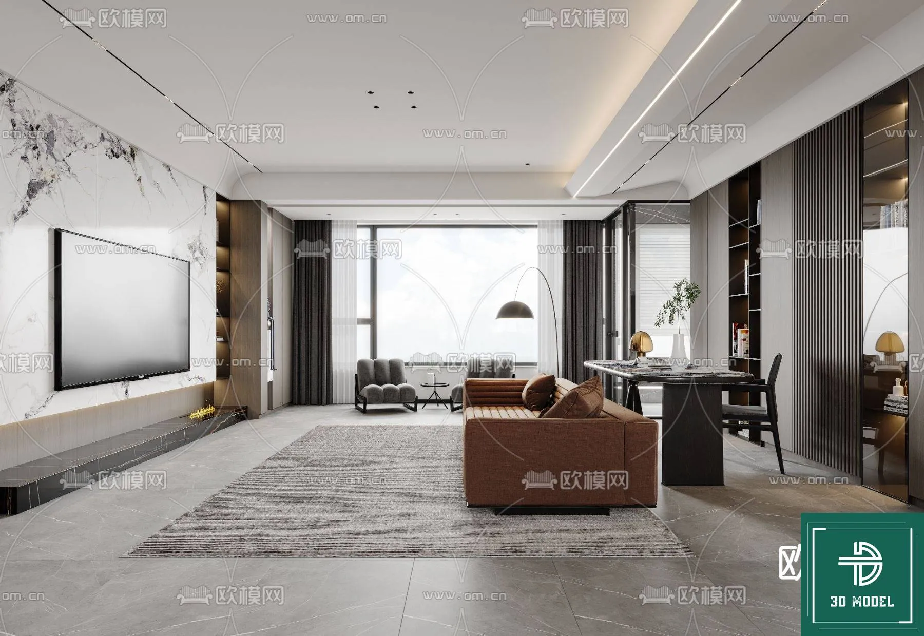 LIVING ROOM 3D SCENES – BLOCKS – 155 – PRO