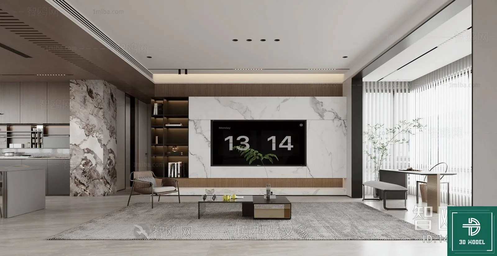 LIVING ROOM 3D SCENES – BLOCKS – 520 – PRO