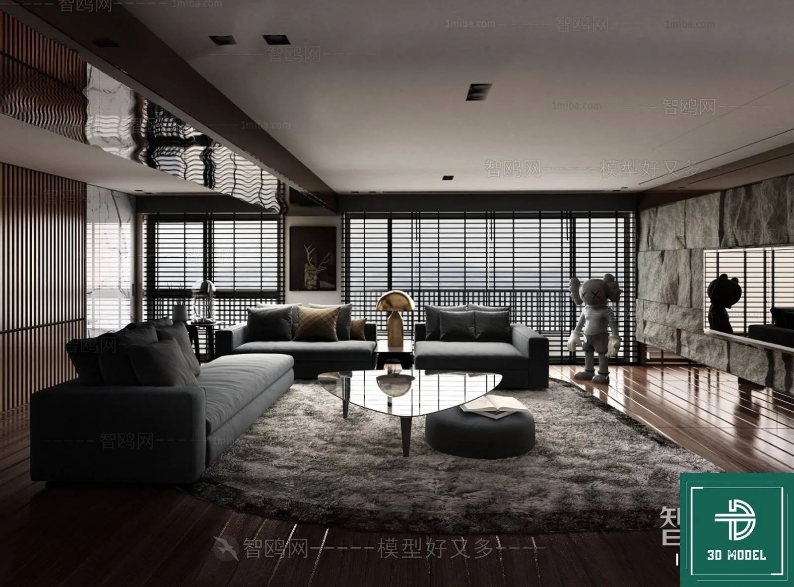 LIVING ROOM 3D SCENES – BLOCKS – 596 – PRO