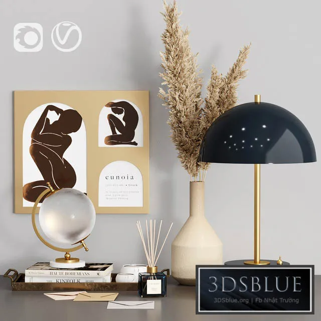 Decorative Set Zara Home with Dry Plants 3DS Max - thumbnail 3