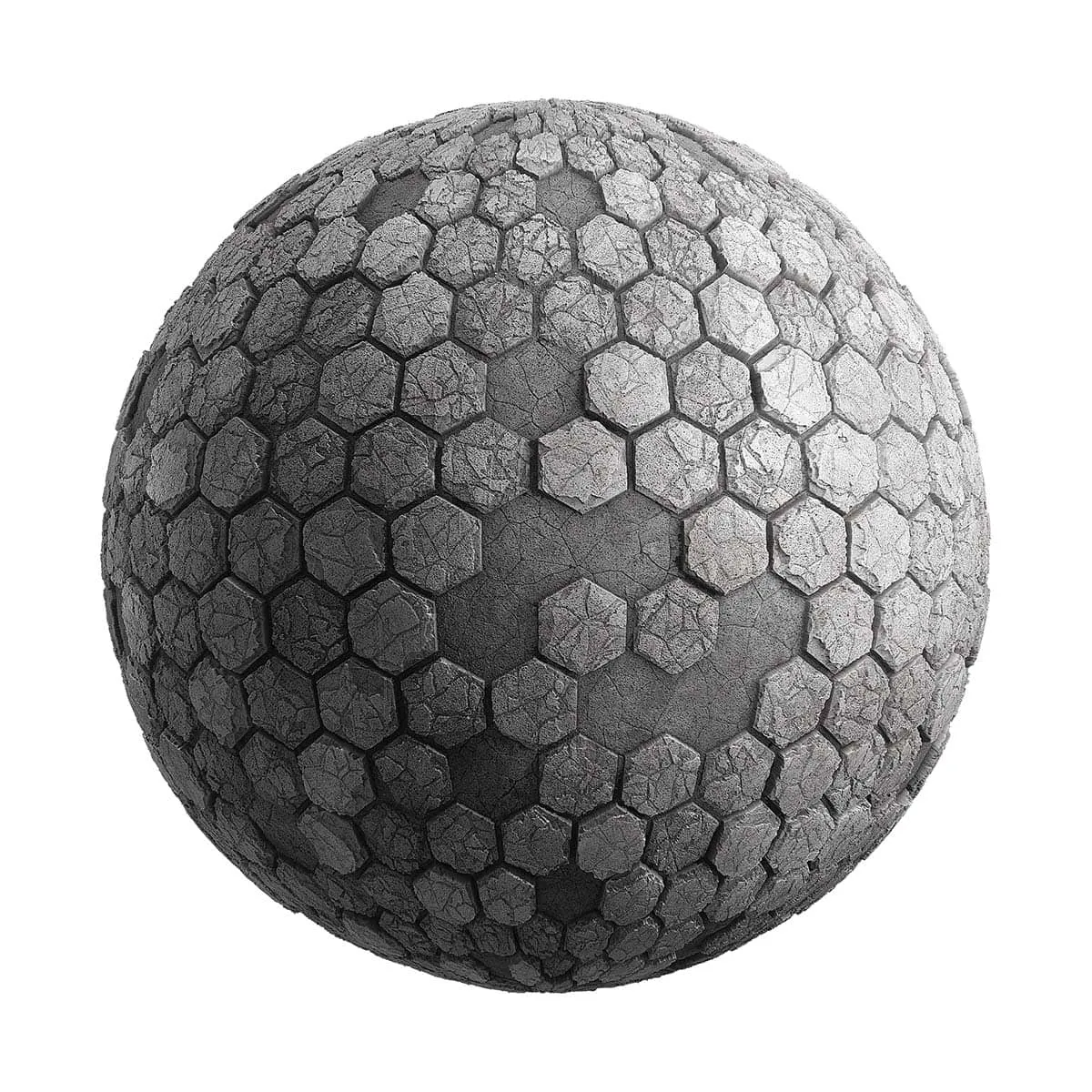 PBR Textures Volume 21 – Walls – 4K – 8K – damaged_hexagonal_concrete_tiles_21_51