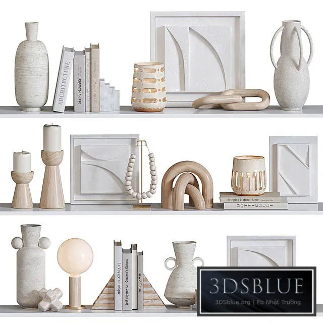 Decorative set for shelves 3DS Max - thumbnail 3
