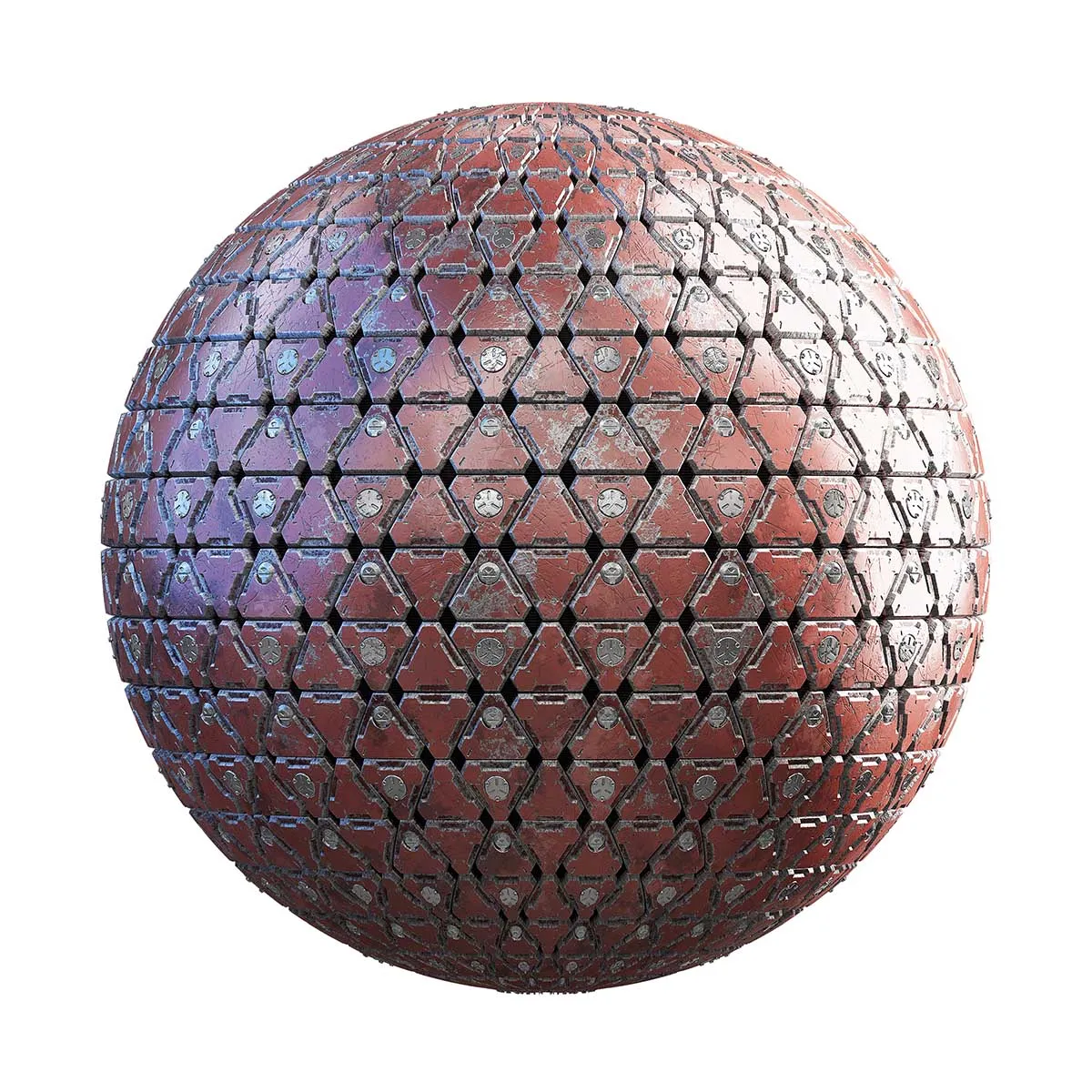 PBR Textures Volume 32 – Sci-Fi – 4K – 8K – damaged_red_triangular_panels_28_13