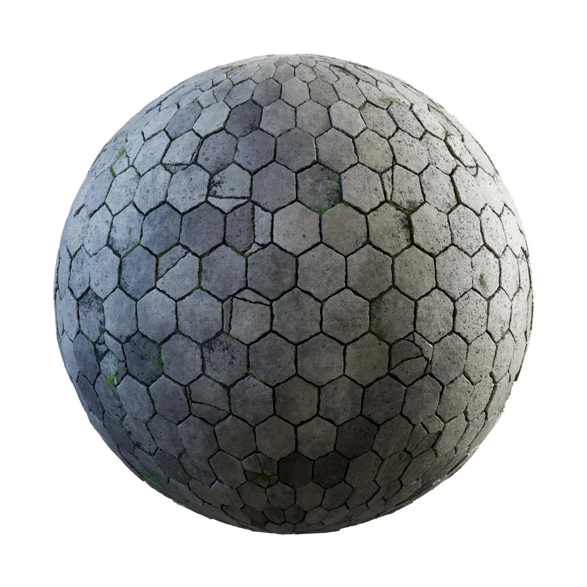 PBR Textures Volume 34 – Pavements – 4K – damageded_hexagon_concrete_pavement_36_49