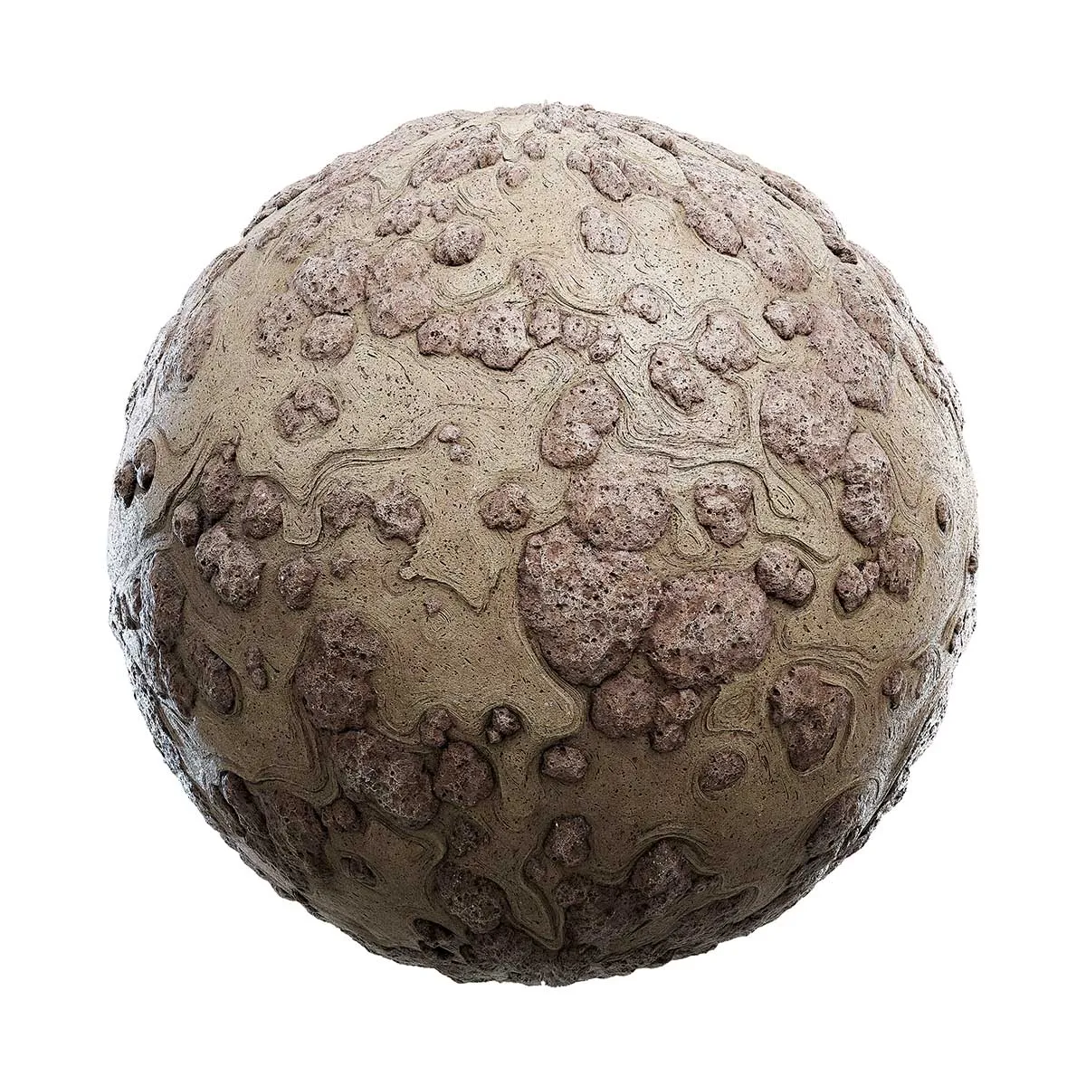 PBR Textures Volume 41 – Clay – 4K – 8K – dripping_beige_clay_with_stones_44_31