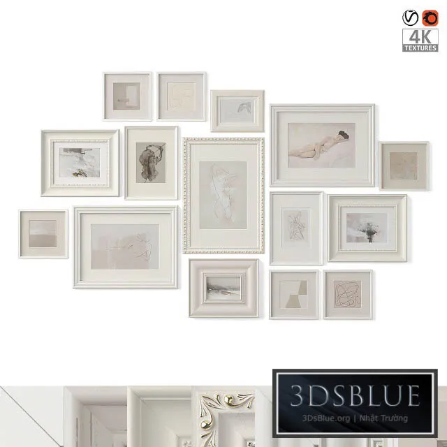 Paintings in classical frames 3DS Max - thumbnail 3